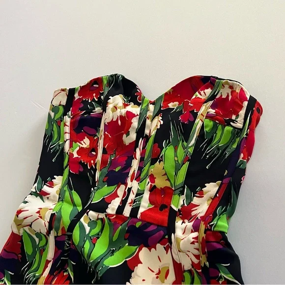 Veronica Beard Saffron Floral Print Strapless Dress Size 2 New - Picture 4 of 10